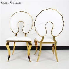 Luksuzni blagovaonski stolci od zlatnog baršuna za događaje