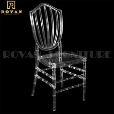 Prozirna kristalno prozirna akrilna stolica s ventilatorom