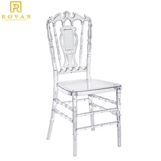 Prozirna smola PC prozirna kristalna kraljevska svadbena stolica