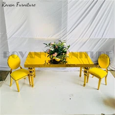 Zlatni akrilni dječji blagovaonski stol