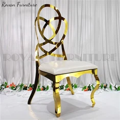 Zlatni stolci za blagovaonicu s cvjetnim dizajnom od nehrđajućeg čelika