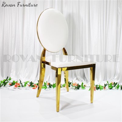 Zlatne svadbene stolice od nehrđajućeg čelika s okruglim naslonom